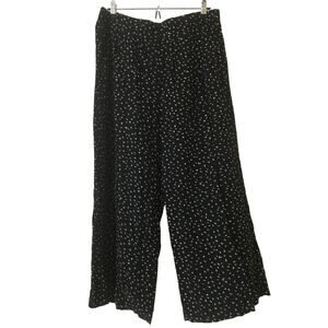 a.n.a. A New Approach Size Large Pullon Elastic Waist Palazio Pants Black White